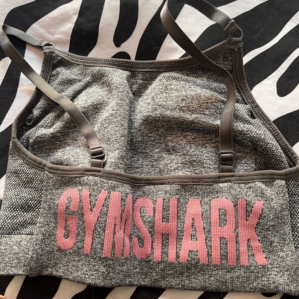 Gymshark Charcoal and Pink Sports Bra
